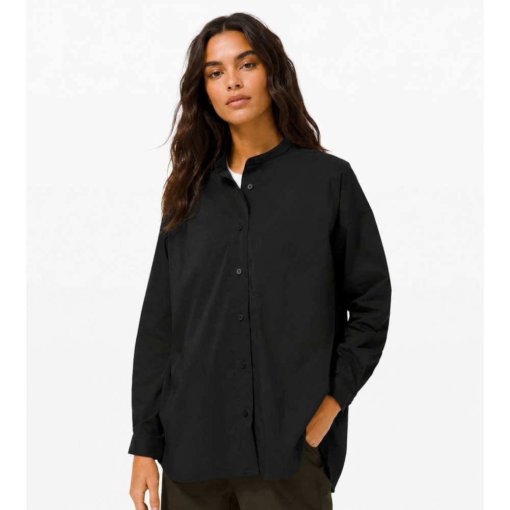 LULULEMON Women's Shirt Dress Tunic 8‎ Minimalist Travel Stretch Button Front